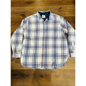 Jachs Girlfriend Blue Plaid Button Down Shirt Womens XXL Rayon Blend Pocket